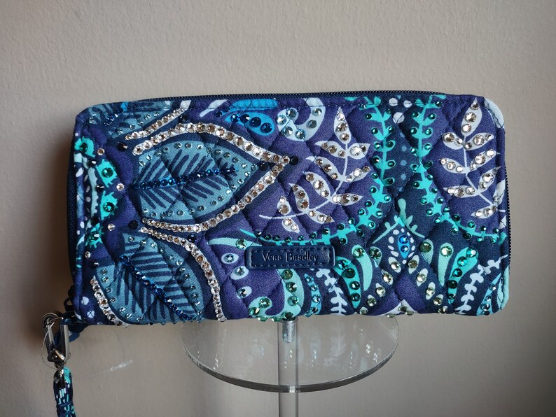 Bling Crystal Vera Bradley Blue Island Medallion Accordion Etsy