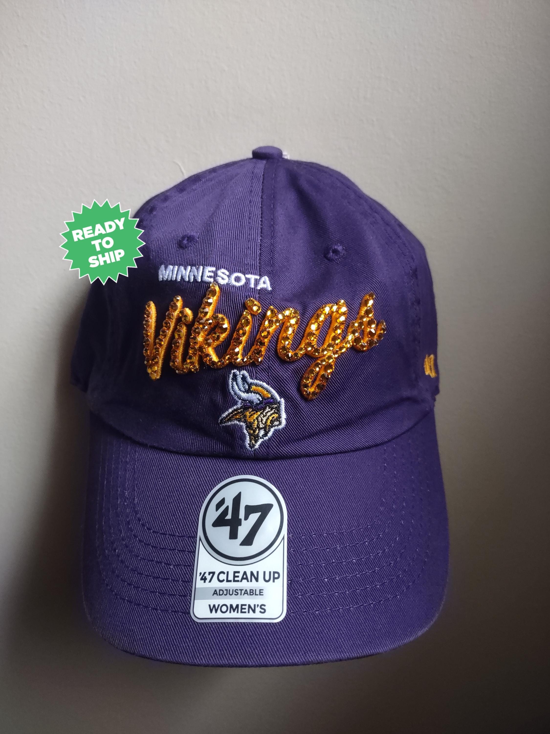 Bling Crystal Minnesota Vikings Purple Adjustable Hat NFL