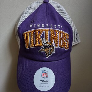 Bling Crystal Minnesota Vikings Purple and Cream Mesh Adjustable Hat | NFL Bling Hat | Accented With Preciosa Maxima Crystals