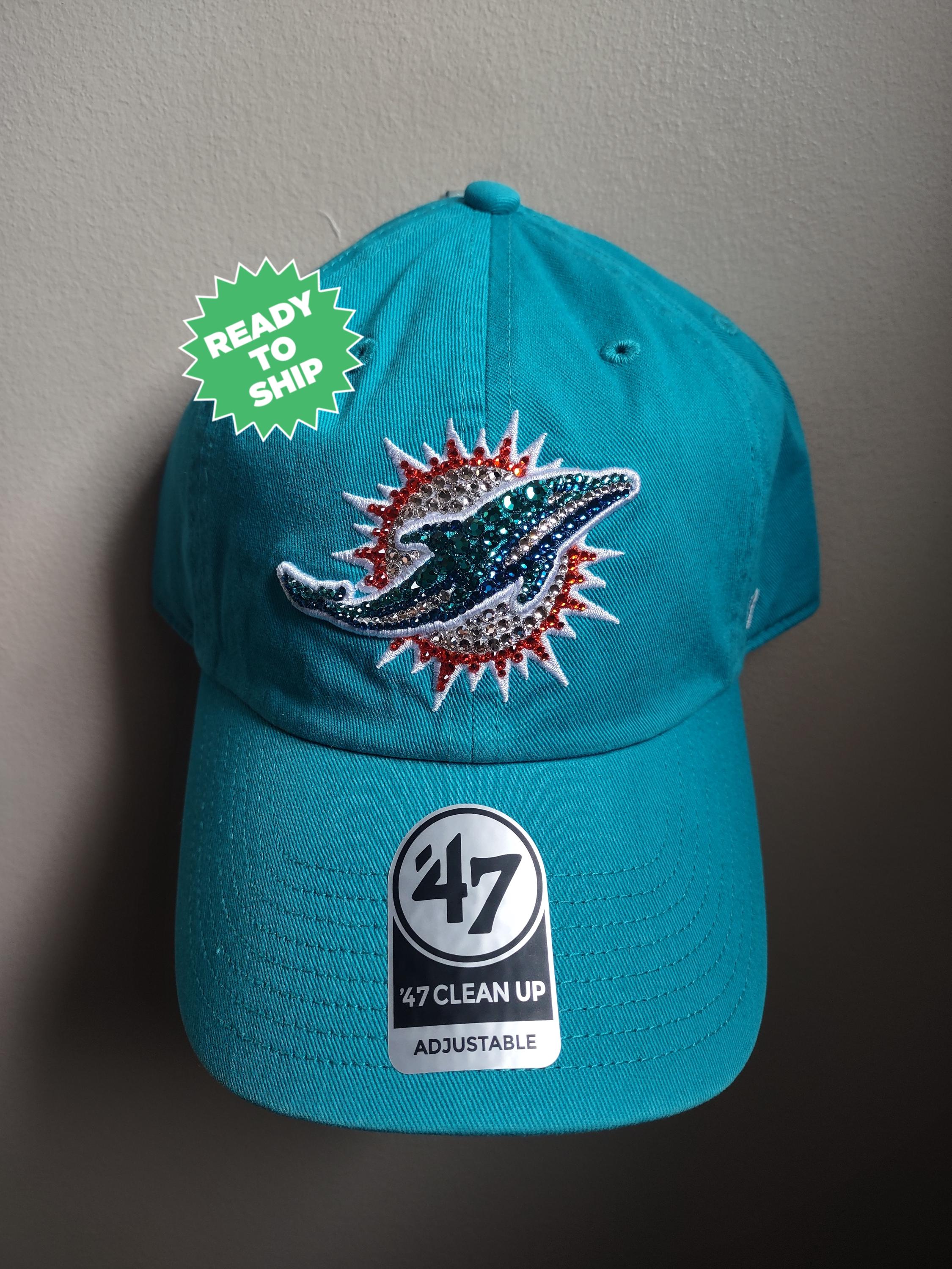NWT Miami Dolphins Studded Hat Miami Dolphins Rhinestone Hat - Etsy main image 2