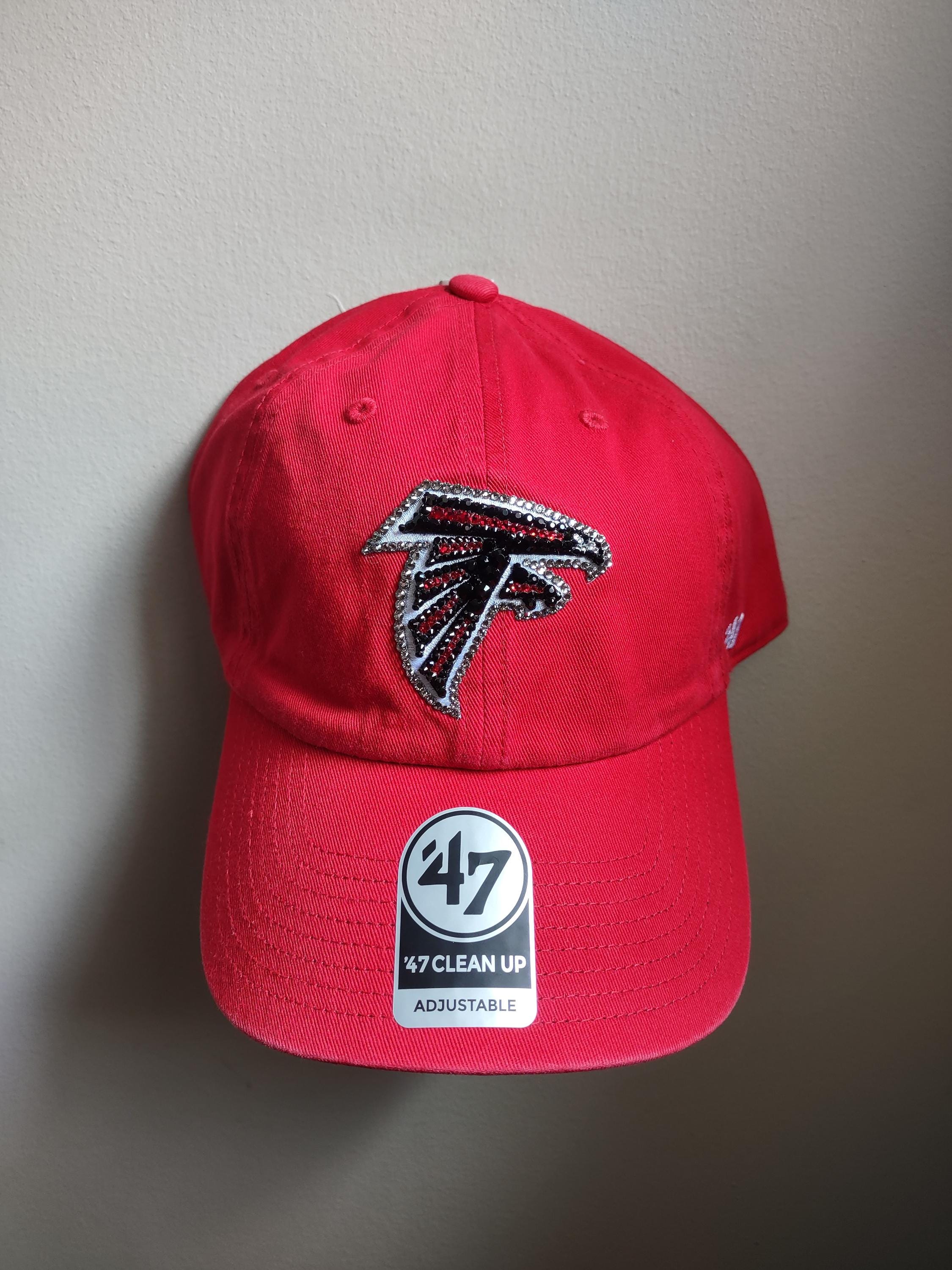 New Bling Atlanta Falcons Swarovski Hat Bling Crystal Atlanta Falcons White Adjustable Hat | NFL  main image 4
