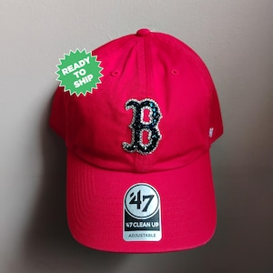 Glitter Red Sox Hat - Etsy display picture 1