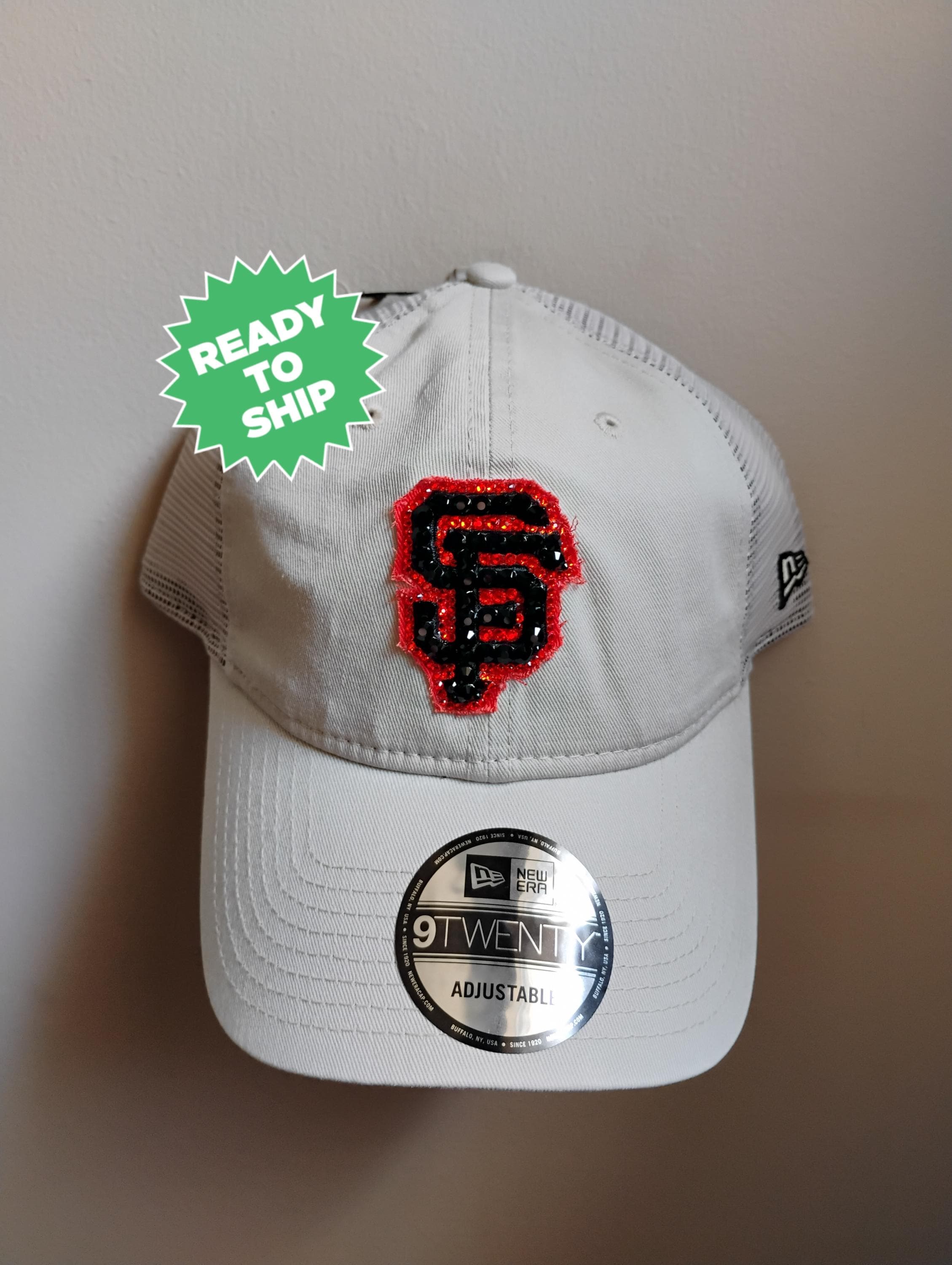 San Francisco Giants WOMENS Swarovski Bling New Era Adjustable Cap Hat NEW GLITTER SF ADJUSTABLE HAT - WOMENS – Minor League Baseball  main image 3