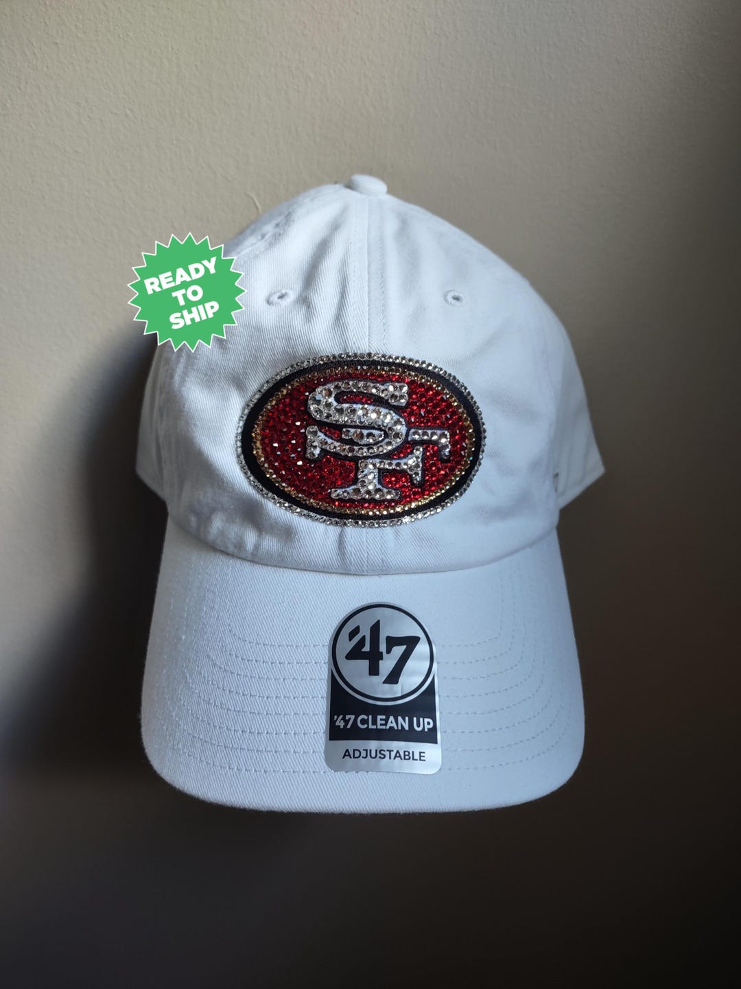 Crystal 49ers Hat Swarovski Crystal Bling San Francisco 49ers Adjustable Hat  main image 4