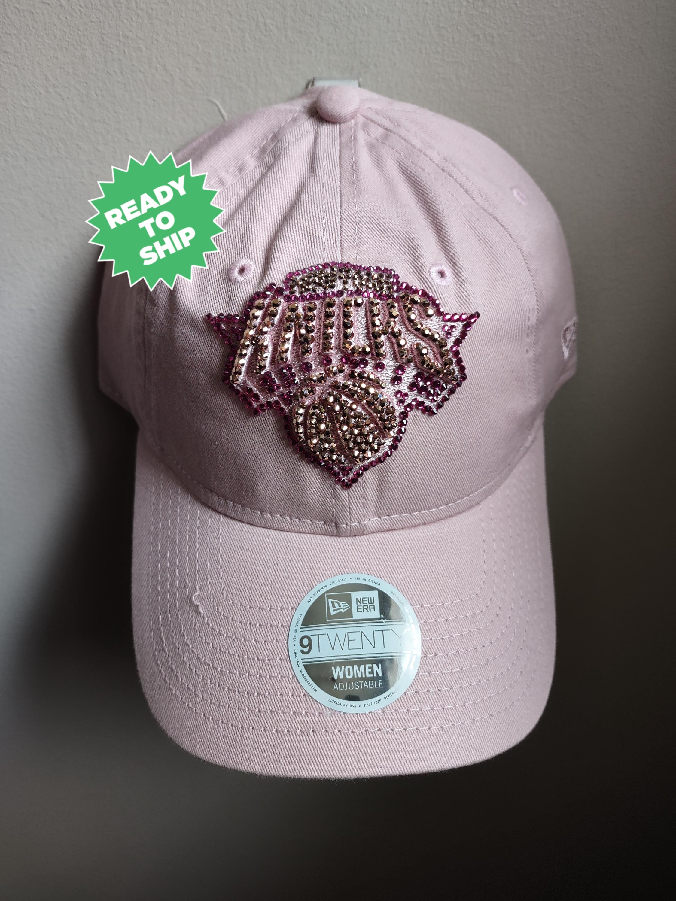 Bling Crystal New York Knicks Pink & Rose Gold Adjustable Hat