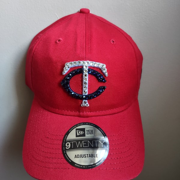 Bling Crystal Minnesota Twins Red Adjustable Hat | MLB Bling Hat | Accented With Preciosa Maxima Crystals