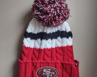 Bling Crystal San Francisco 49ers Winter Beanie Hat | NFL Football Bling Hat | Bling Beanie | Accented With Preciosa Maxima Crystals