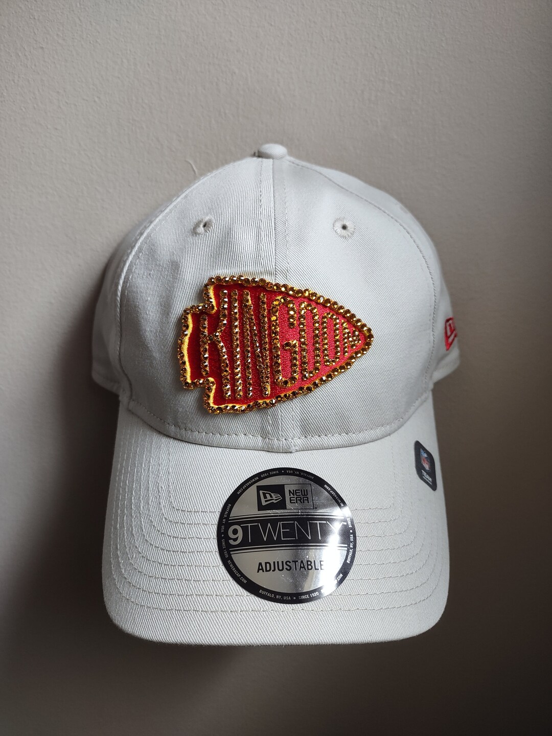 Bling Crystal Kansas City Chiefs Kingdom Adjustable Khaki Hat NFL