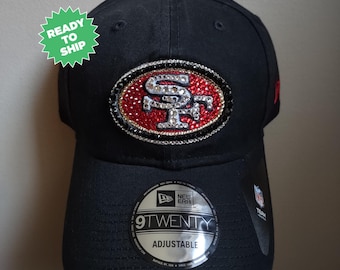 San Francisco 49ers Red Hat: Hand-jeweled SF SWAROVSKI  display picture 1