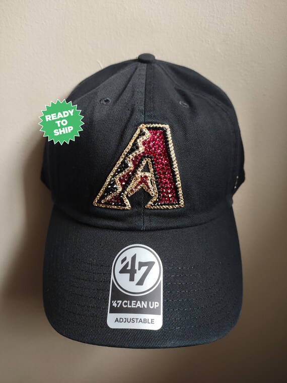 Bling Crystal Arizona Diamondbacks Black Adjustable Hat  display picture 1