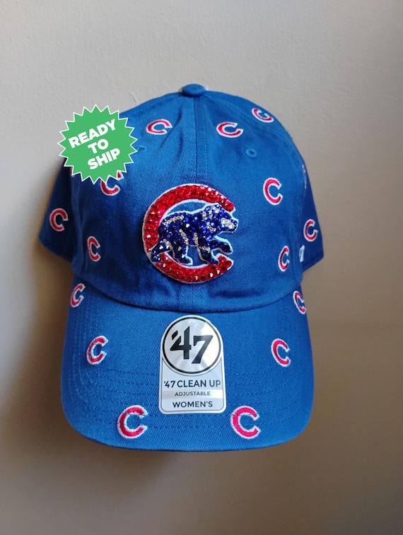 Bling Crystal Chicago Cubs Confetti Royal Blue Adjustable  display picture 2