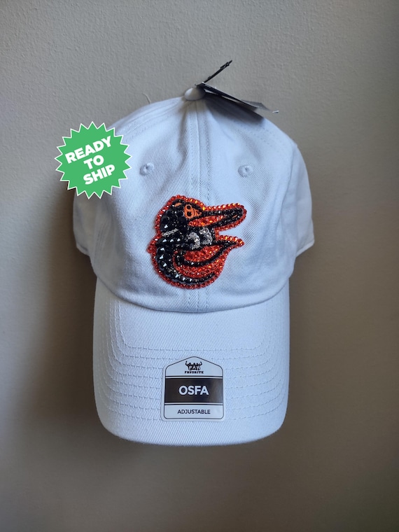 Bling Crystal Baltimore Orioles White Adjustable Hat | MLB  display picture 1
