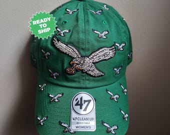 Philadelphia EAGLES RARE White Bling Hat: Hand-jeweled  display picture 2
