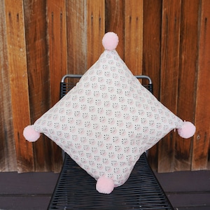 Cushion - 45cm sq Decorative Throw Pillow // White Pink Flower