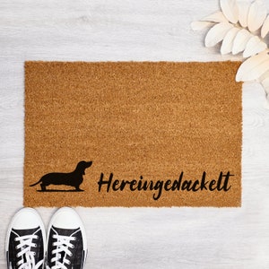 Made in Germany Coconut doormat - dachshund in - Coconut doormat gift dog dachshund mistress moving house apartment