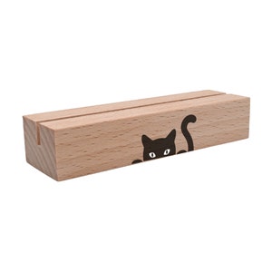 Kartenhalter aus Holz - Katze Silhouette Kartenaufsteller Halter Aufsteller für Foto Karte Bild als Geschenkidee Mitbringsel Freunde Familie