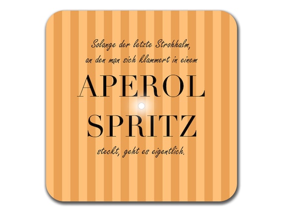 Aperol Untersetzer Set 4 Stück | Lustige Sprüche | Filz Untersetzer Für Cocktails