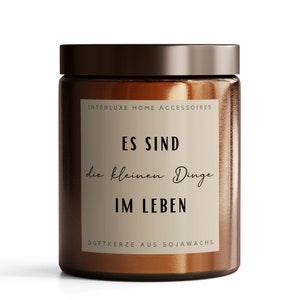 Interluxe High quality scented candle with saying It&#39;s the little things 150 grams in a glass candle with scent gift idea for friends family