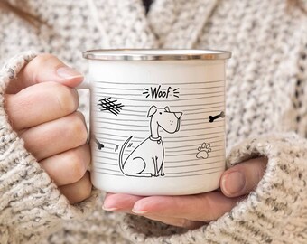 MoonWorks Glühwein Tasse – „Glüh-Schweinchen“ Motiv, Lustiger Emaillebecher Für Weihnachten