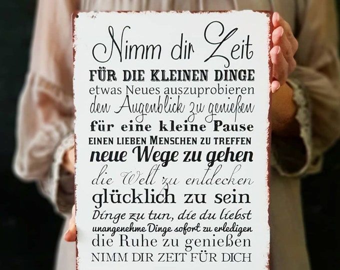 Schild Nimm Dir Zeit Familienregeln Geh Deinen Weg Dekoschild