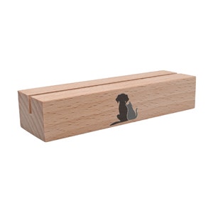 Kartenhalter aus Holz - Katze Hund Kartenaufsteller Halter Aufsteller für Foto Karte Bild als Geschenkidee Mitbringsel Freunde Familie