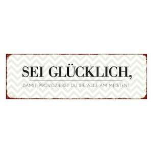 Interluxe Magnet Magnetschild - Sei glücklich damit provozierst du - Notizhalter Kühlschrankmagnet Freunde Besuch Motivation lustiger Spruch