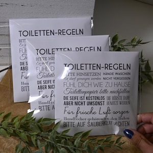 3er Pack Duftsäckchen frisch abgefüllt - Toilettenregeln - viele Düfte zur Auswahl für Bad Badezimmer Toilette WC