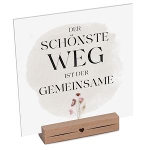 Interluxe Schild mit Aufsteller - Der schönste Weg ist der gemeinsame - Wildflora Schilder mit schönen Sprüchen für die Familie oder Freunde