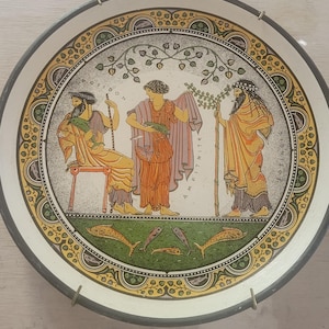 vintage Greek terracotta plate