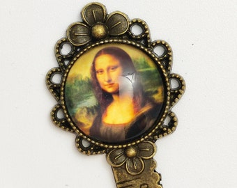 Mona Lisa ruler bookmark. Mona Lisa. Leonardo DeVinci. Glass cabochon. Gift idea. Christmas. Birthday. Party.