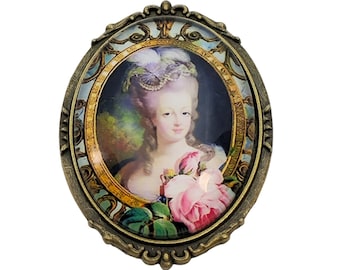 Broche épingle Coquette Marie-Antoinette reine de France rétro vintage