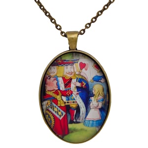 Alice in Wonderland Oval Necklace Cabochon Bronze Silver Retro Vintage White Rabbit Chic Watch Different Models