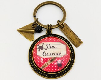 Key ring, bag charm. Long live playtime. Thank you school gift end of year great thank you school souvenir.