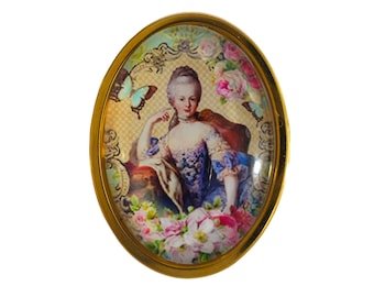 Coquette Marie-Antoinette Queen of France Retro Vintage Oval Adjustable Ring