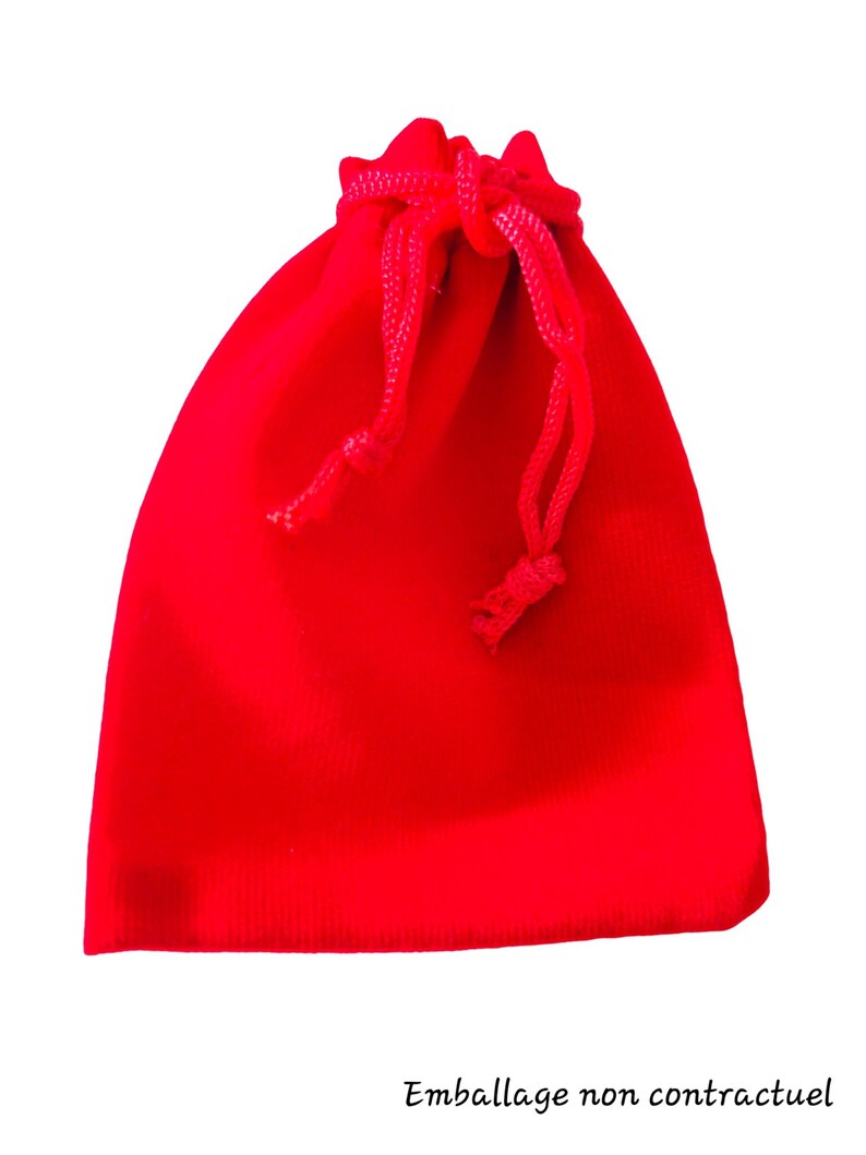 May include: A red velvet drawstring bag. The bag is empty and ready to be filled with a gift.
