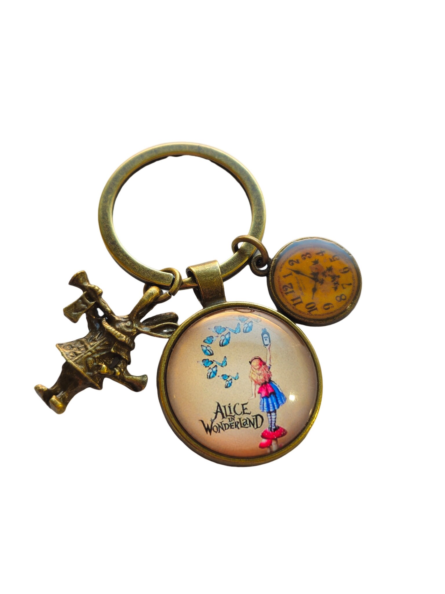 Porte-clés Vintage Rond En Métal Bronze - Avec 10 Petits Anneaux, Design Rétro