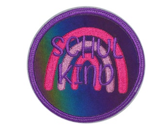 Reflector - Velcro - patch rainbow for the satchel or backpack optionally with name | also as a pendant or to iron on | purple-pink
