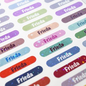 Name stickers holographic 80 pieces different colors pen stickers size XS Mini 0.7 x 3.2 cm image 10