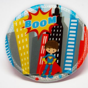 Fabric - Velcro - Patch for satchels - Superhero - customizable with name - also as a pendant or strap patch