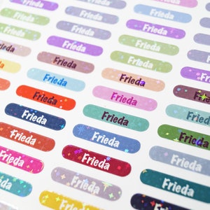 Name stickers holographic 80 pieces different colors pen stickers size XS Mini 0.7 x 3.2 cm image 7