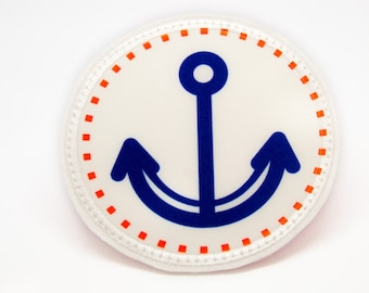 Fabric - Velcro - Patch for satchels - Anchor - customizable with name - also as a pendant or ironing patch