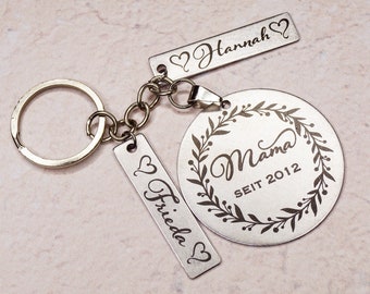 Key ring for mums - personalized with the children's names - great gift for Mother's Day or birthday