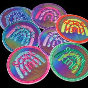 Reflector Velcro patch rainbow for the satchel or backpack optionally with name also as a pendant or to iron on green image 5