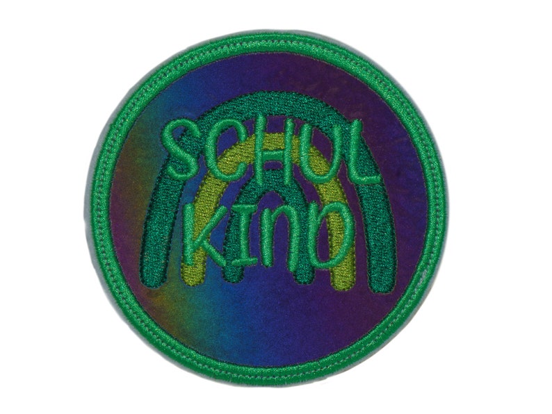 Reflector Velcro patch rainbow for the satchel or backpack optionally with name also as a pendant or to iron on green image 1