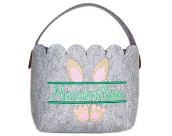 Easter basket with name personalized from felt - Easter bag Easter bag for filling - Handle removable - Utensilo - Easter Bunny