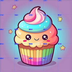 Cover Paper Cupcake Frieda - Release Paper für Diamond Painting - 25 Teile - ergeben ein großes Bild
