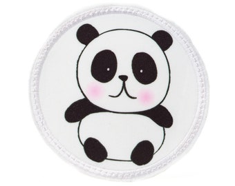 Fabric - Velcro - Patch for school bags - Panda - customizable with name - also as a pendant or ironing patch