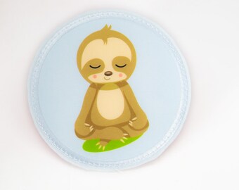 Fabric - Velcro - Patch for satchels - Sloth - customizable with name - also as a pendant or iron patch