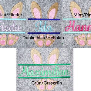 Easter basket with name personalized from felt Easter bag Easter bag for filling Handle removable Utensilo Easter Bunny image 4