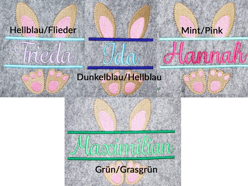 Easter basket with name personalized from felt Easter bag Easter bag for filling Handle removable Utensilo Easter Bunny image 4